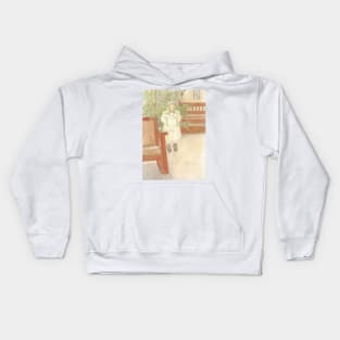 Girl and Rocking Chair by Carl Larsson Kids Hoodie